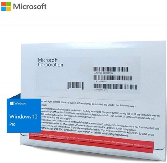Microsoft Windows 10 Pro 64 Bit OEM DVD