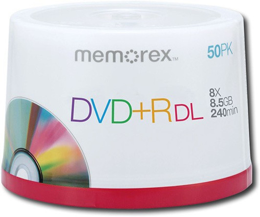 Memorex 8.5 GB Double Layer DVD Disk 50 Pack