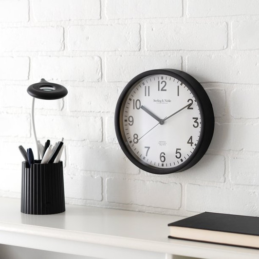 Mainstays 8.78" Black Analog Round Wall Clock
