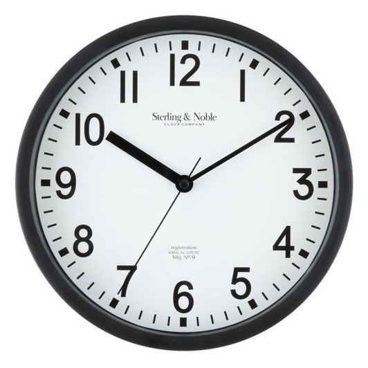 Mainstays 8.78" Black Analog Round Wall Clock