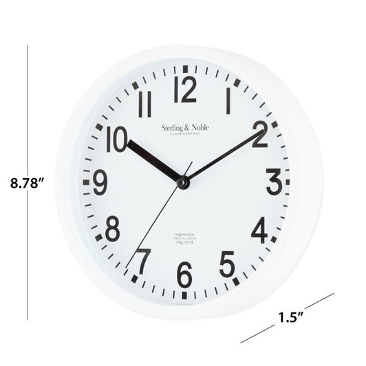 Mainstays 8.78" White Analog Round Wall Clock