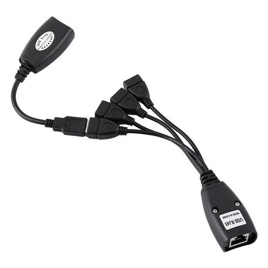 USB HUB Extention Over CAT5 CAT6 Network Cable LAN Adapter