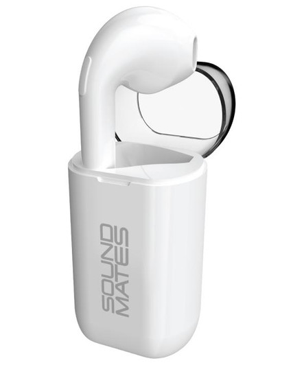 Tzumi White Soundmates Driver Auto Pairing Bluetooth 5.0 Mono Earbud
