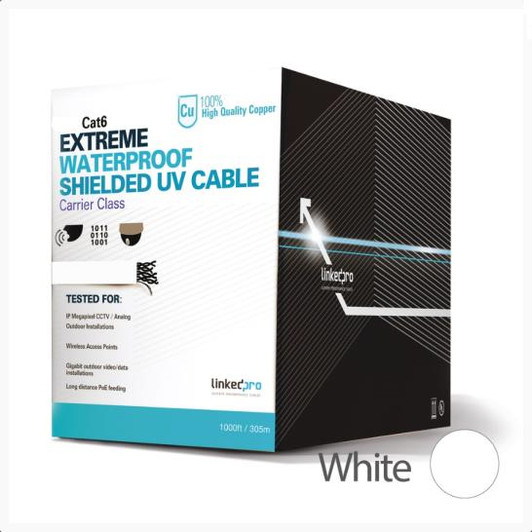 Linkedpro 1000ft CAT6 Outdoor White Cable