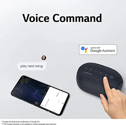 LG Speaker XBOOM Wireless Bluetooth Speaker, Meridian Audio, IPX5 Water-Resistant, 10 Hr Battery Life - Black