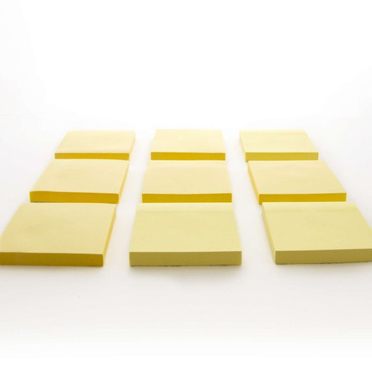 Bazic Sticky Notes 3 x 3" Canary Yellow Color (100 Sheets x 12 Pack) 1200 sheets.