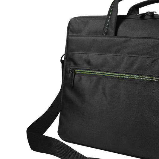 KlipX 16" Black with Bright Green Accents Rambler Laptop Case