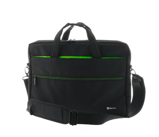 KlipX 16" Black with Bright Green Accents Rambler Laptop Case