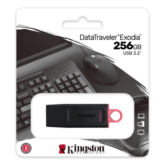 Kingston 256GB USB DataTraveler Exodia Black Pink Flash Drive Kingston 256GB USB DataTraveler Exodia Black Pink Flash Drive