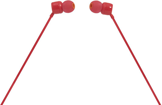 JBL Tune 110 Red In Ear Wired Headphone with Mic and Volume Control