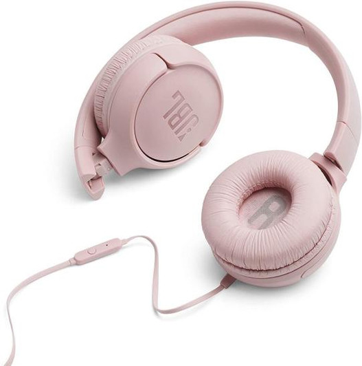 JBL Tune 500 Pink Wired On Ear Light Weight Foldable Headphones with Pure Bass Sound