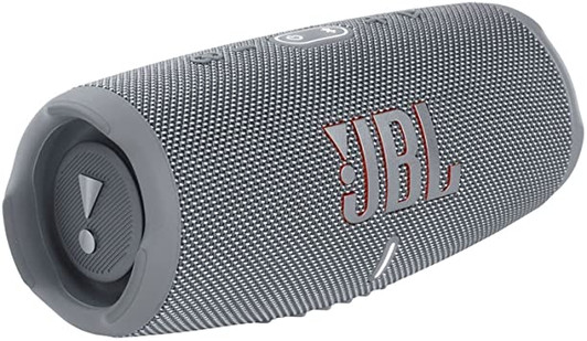 JBL Charge 5 Gray Portable Speaker with Smartphone Charging, Stereo Pairing, Built In Microphone, Waterproof