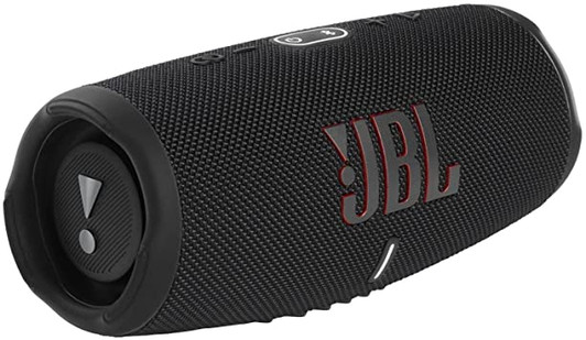 JBL Charge 5 Black Portable Speaker with Smartphone Charging, Stereo Pairing, Built In Microphone, Waterproof