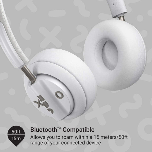Jam Out There Grey On Ear Bluetooth Headphone with Active Noise Cancelling, 17 Hour Playtime, 50ft Range, Hands Free Calling, Sweat and Rain Resistant IPX4 Rated