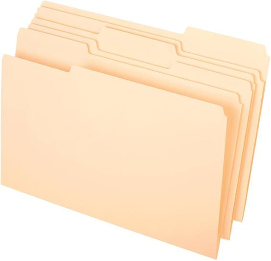 Island Manila File Folder 1/3 Cut Tabs Legal Size 100 Pack