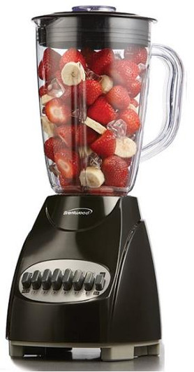 Brentwood 12 Speed Blender with Plastic Jar Black Color