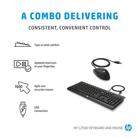 HP C2500 Wired Keyboard and Mouse Combo