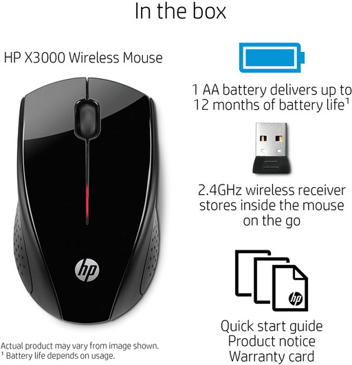 HP X3000 G2 Black Wireless Mouse