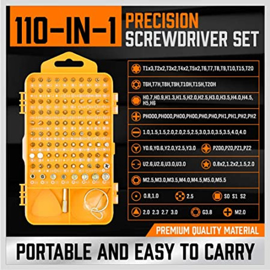 Horusdy 110 In 1 Screwdriver Set for Computers, Game Consoles, Watches, Glasses, Electronics
