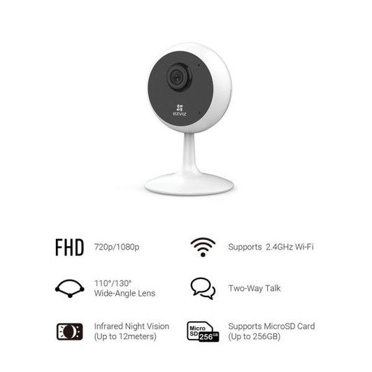 Ezviz C1C 1080P WiFi indoor Camera, night vision, 2 way talk, Smart Motion Detection, Micro SD slot