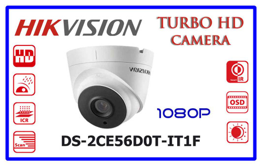 Hikvision 1080P Fixed Turret Outdoor Dome HD Analog Camera 2.8MM Switchable TVI/AHD/CVI/CVBS Up to 20m IR range