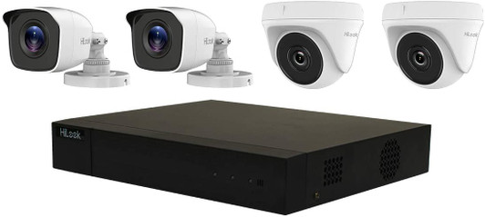 Hilook TVI Series DVR kit with 2 Dome 2 Bullet Camera Security CCTV System