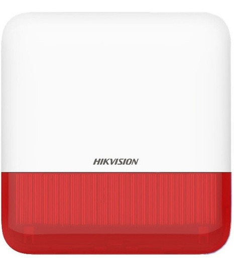 Hikvision (AX PRO) Wireless Siren with Red Strobe, Outdoor IP65, 110 dB