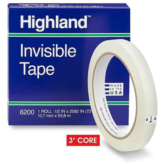Highland Invisible Tape 1/2 x 1296" Highland Invisible Tape 1/2 x 1296"
