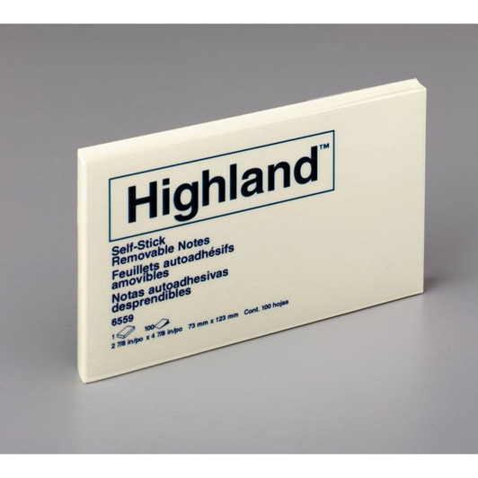 Highland Notes 3" x 5" Yellow Color 100 Count Pack Of 12