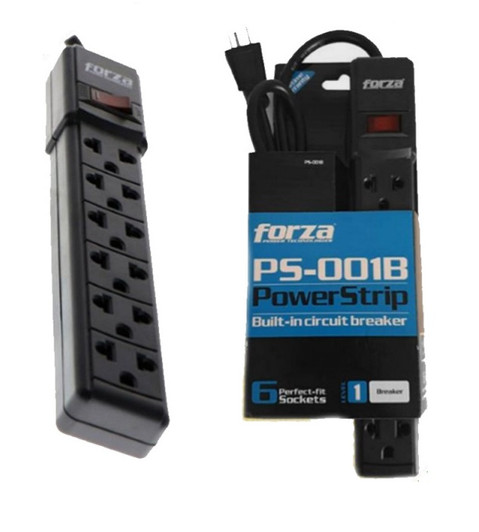 Forza Power Strip 6 Outlets 110-220 Volt