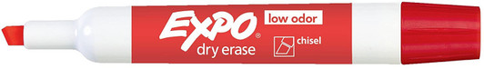 Expo Red Dry Erase Markers, Chisel Tip, Low Odor, 12 Pack