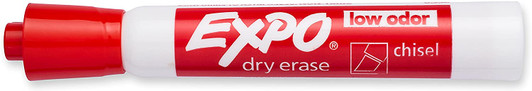 Expo Red Dry Erase Markers, Chisel Tip, Low Odor, 12 Pack