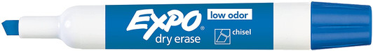 Expo Blue Dry Erase Markers, Chisel Tip, Low Odor, 12 Pack