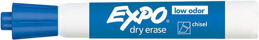 Expo Blue Dry Erase Markers, Chisel Tip, Low Odor, 12 Pack