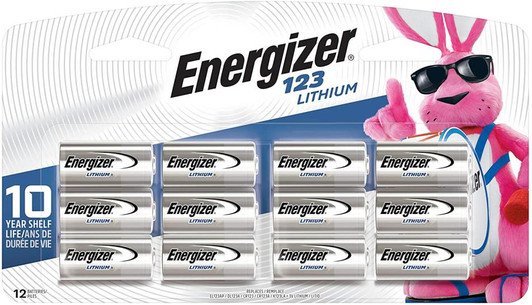 Energizer CR 123 Lithium Battery 12 Pack