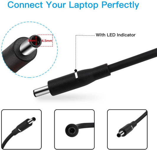 Dell 7CWK7 19.5V 6.67A 130W Small Tip 4.5mm AC Adapter