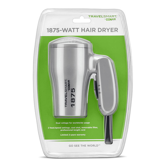 Conair 1875W Folding Handle Hair Dryer Dual voltage 110 -240 volt Conair 1875W Folding Handle Hair Dryer Dual voltage 110 -240 volt