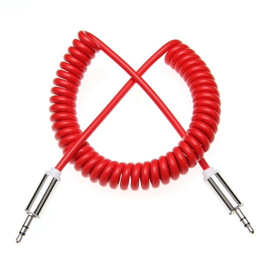 Case Logic 3.5 to 3.5 mm Jack Spiral Coiled Auxillary cable Red
