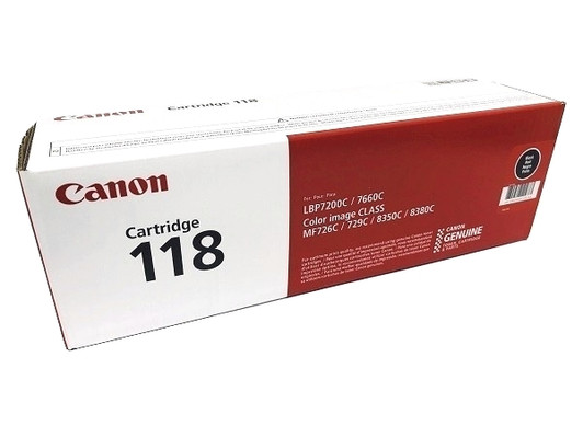 Canon 118 Black Toner Cartridge Approximate 3,400 Pages Yield