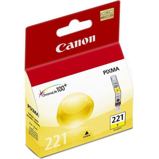 Canon 221 Yellow Ink Cartridge Approximate 530 Pages Yield