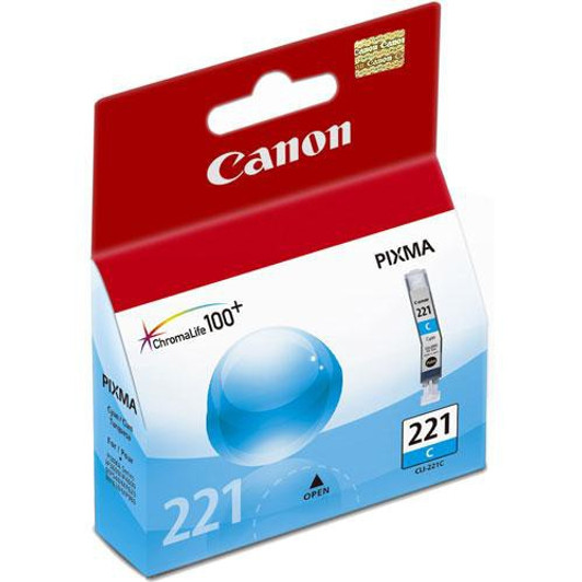 Canon 221 Cyan Ink Cartridge Approximate 530 Pages Yield