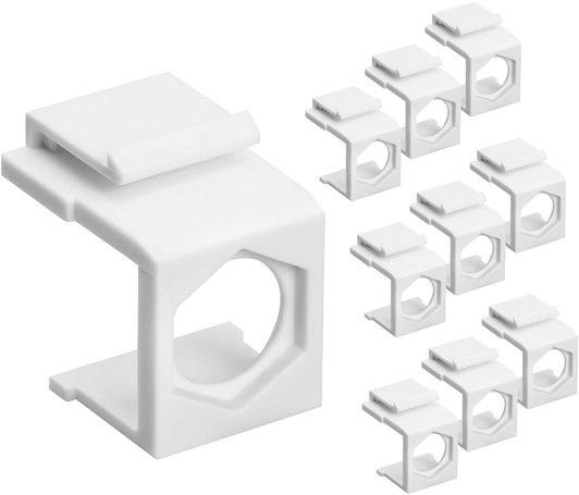 Blank Insert Snap in F Type Coax Connector for Keystone Wallplate 10 Pack