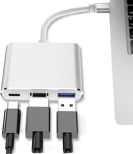 USB Type C to AV multiport Adapter,1 HDMI, 1 USB 3.0, 1 USB-C