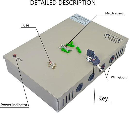 18CH CCTV Power Supply Box DC 12V 20A