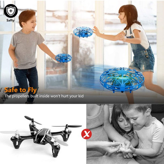Mini UFO Drone for Kids, LED Kids Drone for Age 8-12, Flying Toys Hand Controlled Drone for Kids 4-6 With 360 Degree Rolling, Colorful Lights, Indoor Drone