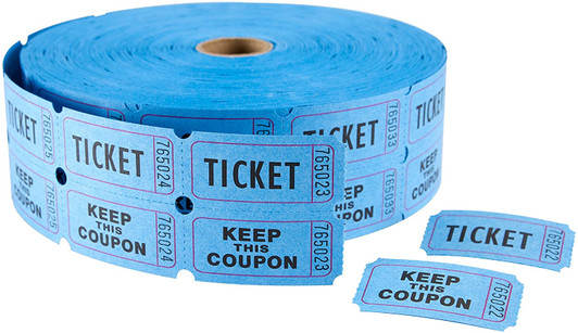 Numbered Double Ticket Roll 2000 Ticket Blue Color