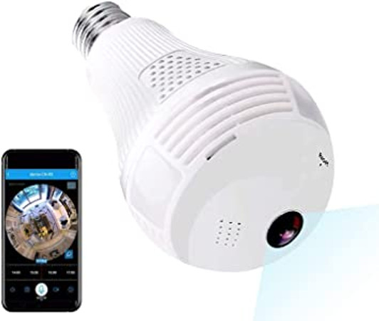 Fisheye 1080P WIFI hidden Smart Spy Camera Bulb app enabled