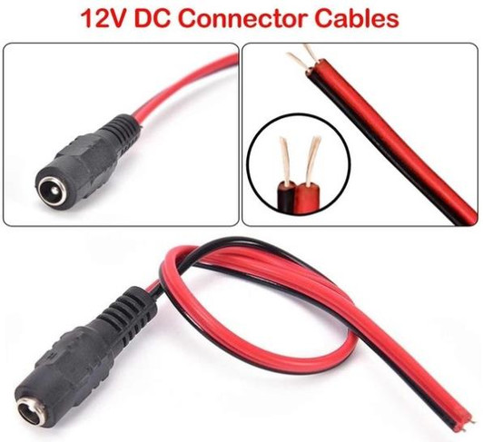 Pigtail Female DC Power Cable for CCTV Camera 2.5 mm pin