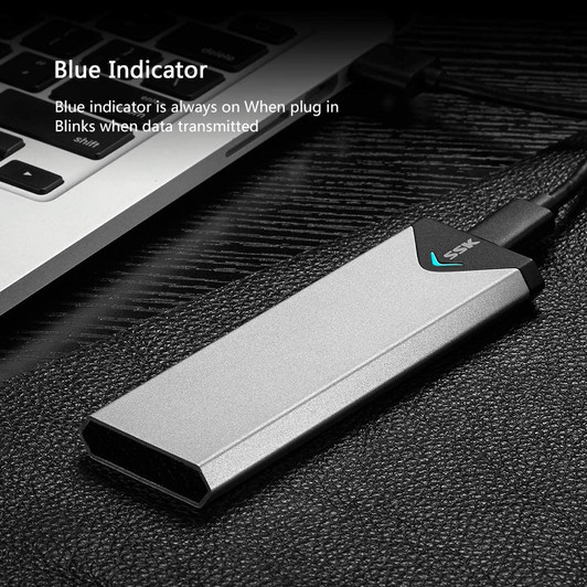 Aluminum USB 3.1 to M.2 NGFF SSD Enclosure, Support NGFF M.2 2280 2260 2242 SSD with Key B/Key B+M (SATA Based)
