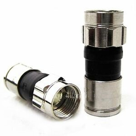 RG6 Quad Compression Connectors 2 Pack